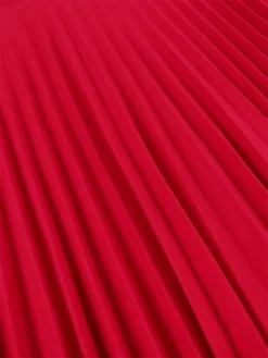 Women's Plus Size Curve Party Dress Cocktail Dress Swing Dress Plain Midi Dress Half Sleeve Pleated One Shoulder Fashion Party Red Fall Winter XL XXL 3XL 4XL -HANs Plus Size Style Shop qcobsj1694425978164