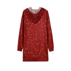 Women‘s Christmas Hoodie Dress Winter DressShort Mini Dress Red Black Long Sleeve Elk Tree Pocket Fall Winter Hooded Stylish Modern Loose Fit 2022 S M L XL XXL 3XL -HANs Plus Size Style Shop qdcvsl1663726323426