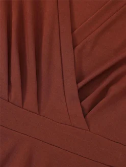 Women's Casual Dress Swing Dress Plain Dress Midi Dress Mesh Daily Date Going Out Fashion Basic V Neck Long Sleeve 2023 Slim Black Brown Green Color S M L XL Size -HANs Plus Size Style Shop qkooeu1691991908200