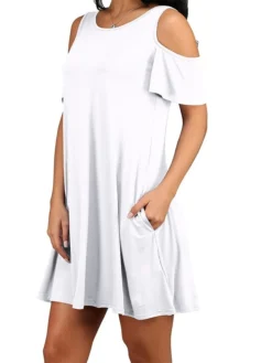 Women's Casual Dress T Shirt Dress Tee Dress Shift Dress Plain Pocket Cut Out Crew Neck Mini Dress Active Streetwear Outdoor Daily Short Sleeve Regular Fit Black White Green Spring Summer S M L XL XXL -HANs Plus Size Style Shop qmqbml1675412184038