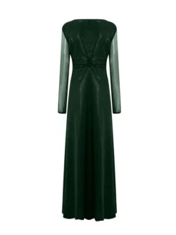 Women's Plus Size Curve Party Dress Sheath Dress Burgundy Dress Solid Color Plain Long Dress Maxi Dress Long Sleeve V Neck Fashion Party Black Wine Fall Winter L XL XXL 3XL 4XL -HANs Plus Size Style Shop qnhnjx1695018861207