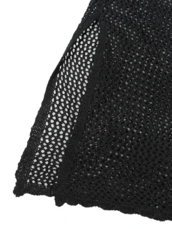 Women's Swimwear Cover Up Beach Dress Normal Swimsuit Oversized Crochet Solid Color Lake Green Black Blue Bathing Suits New Basic Essential Casual / Vacation / Padless -HANs Plus Size Style Shop qodyxv1653476124536