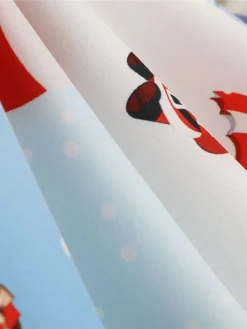 Women's Christmas Casual Dress Swing Dress Midi Dress Green Blue Sleeveless Santa Claus Print Winter Fall Spaghetti Strap Vacation Vintage 2022 S M L XL XXL / Slip Dress -HANs Plus Size Style Shop qujuov1666597245368