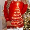 Women‘s Christmas Sweatshirt Dress Shift Dress Black Red Long Sleeve Snowman Print Winter Fall Autumn Fashion Daily Loose Fit 2022 S M L XL XXL 3XL