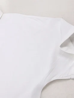 Women's Shirt Dress Casual Dress Mini Dress Outdoor Daily Cotton Basic Casual Shirt Collar Ruched Button Half Sleeve Summer Spring Fall 2023 Loose Fit Black White Pure Color M -HANs Plus Size Style Shop qwltnv1681811919671