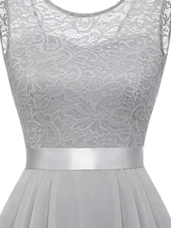 Women‘s Plus Size Curve Black Dress Easter Dress Lace Sleeveless Party Dress Solid Color Crew Neck Spring Fall Prom Dress Maxi Dress Party Club Dress Dress -HANs Plus Size Style Shop qwuiwp1650968940258