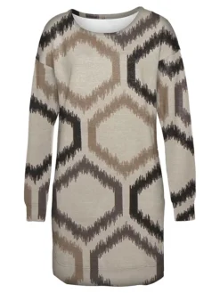 Women's Casual Dress Sweatshirt Dress Winter Dress Geometric Color Block Pocket Print Crew Neck Mini Dress Fashion Streetwear Outdoor Daily Long Sleeve Loose Fit Gray Fall Winter S M L XL XXL -HANs Plus Size Style Shop qxxkyl1694502871567