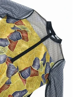 Women‘s Plus Size Curve Party Dress Cocktail Dress Wedding Guest Dress Midi Dress Yellow Long Sleeve Color Block Mesh Summer Spring Fall Stand Collar Fashion Wedding Guest Vacation Fall Dress 2023 -HANs Plus Size Style Shop rhkjyb1691564235635