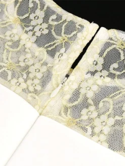 Women‘s Plus Size Curve Party Dress Solid Color Crew Neck Lace Short Sleeve Spring Fall Work Elegant Formal Knee Length Dress Formal Party Dress -HANs Plus Size Style Shop riobzm1663060819001