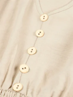 Women's Casual Dress Plain Dress Empire Waist Dresses Midi Dress Pleated Button Street Daily Holiday Fashion Streetwear V Neck Long Sleeve 2023 Loose Fit Black Blue Army Green Color S M L XL Size -HANs Plus Size Style Shop rknurx1691148131136