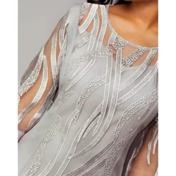 Women's Plus Size Curve Casual Dress Shift Dress Solid Color Round Neck Lace 3/4 Length Sleeve Fall Spring Dress Work Casual Daily Midi Dress -HANs Plus Size Style Shop rlmsgc1660640342429