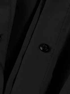 Women's Shirt Dress Casual Dress Swing Dress Maxi Long Dress Outdoor Office Holiday Polyester Basic Modern Shirt Collar Ruched Pocket Long Sleeve Summer Spring Fall 2023 Regular Fit Black Army Green -HANs Plus Size Style Shop rlzkzu1679036630566