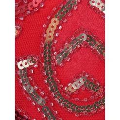 Women's Retro 1920s Fringe Dress Midi Dress Party Halloween Sequins Tassel Fringe Floral V Neck Short Sleeve Regular Fit Spring Fall 2023 Silver Red S M L XL -HANs Plus Size Style Shop rqkchn1692856710831