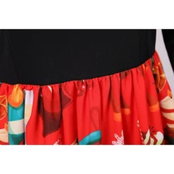 Women's Christmas Swing Dress Trumpet / Mermaid DressKnee Length Dress Black Long SleeveSnowman Zipper Bow Print Fall Winter V Neck Elegant HolidayParty 2022 S M L XL XXL XXXL -HANs Plus Size Style Shop secipa1632650590685