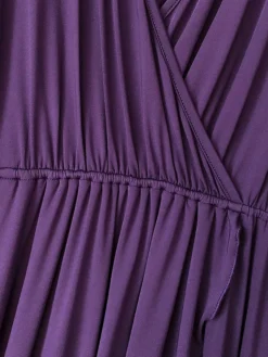 Women's Plus Size Work Dress Black Dress A Line Dress Fashion Long Dress Maxi Dress Ruched V Neck Long Sleeve Plain Loose Fit Black Wine Dark Green Fall XL XXL 3XL 4XL -HANs Plus Size Style Shop spbxgy1693203513612