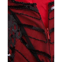 Women's Retro 1920s Fringe Dress Midi Dress Party Halloween Sequins Tassel Fringe Floral V Neck Sleeveless Regular Fit Spring Fall 2023 Silver Red S M L XL -HANs Plus Size Style Shop sznrlu1692858178419