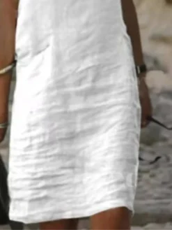 Women's Casual Dress Lace Dress Summer Dress Plain Lace Crew Neck Mini Dress Fashion Streetwear Outdoor Daily Short Sleeve Loose Fit White Summer Spring S M L XL XXL -HANs Plus Size Style Shop tvomnx1675670949677