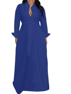 Women's Shirt Dress Swing Dress White Dress Maxi Long Dress Winter Dress Daily Holiday Polyester Stylish Basic Shirt Collar Button Strappy Long Sleeve Summer Spring Fall 2023 Regular Fit White Pink -HANs Plus Size Style Shop tzrsaw1665661234898