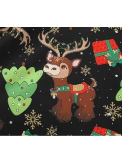 Women's Christmas Swing Dress Knee Length Dress Black Long SleeveTree Bow Print Fall Winter Round Neck VintageParty 2021 S M L XL XXL -HANs Plus Size Style Shop ugvtqk1632725401540