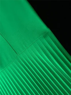 Women‘s Plus Size Curve Party Dress Cocktail Dress Wedding Guest Dress Midi Dress Purple Green Short Sleeve Pure Color Pleated Summer Spring Fall V Neck Fashion Wedding Guest Vacation Summer Dress -HANs Plus Size Style Shop unnniy1691723463680