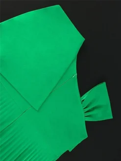 Women‘s Plus Size Curve Party Dress Cocktail Dress Wedding Guest Dress Midi Dress Purple Green Short Sleeve Pure Color Pleated Summer Spring Fall V Neck Fashion Wedding Guest Vacation Summer Dress -HANs Plus Size Style Shop utedzi1691723462200