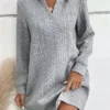 Women's Hoodie Dress Casual Dress Mini Dress Fashion Daily Outdoor Holiday Vacation Hoodie Knit Solid Color Loose Fit Black Red Blue S M L XL XXL