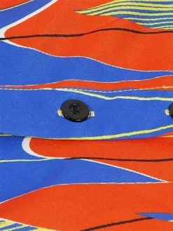 Women's Plus Size Curve Shirt Dress Casual Dress Swing Dress Floral Geometric Midi Dress 3/4 Length Sleeve Plus High Low Print Shirt Collar Fashion Daily White Yellow Fall Winter L XL XXL 3XL -HANs Plus Size Style Shop vccxta1694594688749