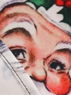 Women's Christmas Swing Dress Vintage DressKnee Length Dress Blue Red Navy Blue Black Long Sleeve Plaid Santa Claus Elk Bow Print Fall Winter V Neck Vacation Vintage 2022 S M L XL XXL 3XL -HANs Plus Size Style Shop vdgpfd1665293398284