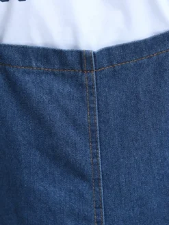 Women's Denim Dress Denim Overall Pinafore Dress Maxi Long Dress Denim Basic Casual Daily Holiday Vacation Square Neck Pocket Split Sleeveless Summer Spring Fall 2023 Regular Fit Blue Pure Color S M -HANs Plus Size Style Shop vffzyp1653635948602