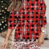 Women's Christmas Casual Dress Sweatshirt Dress Mini Dress Warm Fashion OutdoorVacation Crew Neck Print Geometric Snowman Snowflake Loose Fit White Wine Rusty Red S M L XL XXL