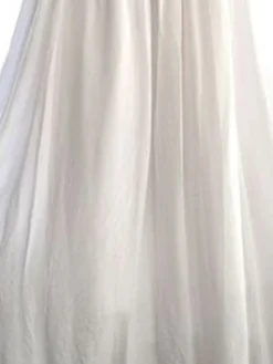 Women's Casual Dress Linen Dress Slip Dress Midi Dress White Sleeveless Pure Color Ruched Spring Summer U Neck Elegant Weekend 2023 S M L XL XXL 3XL -HANs Plus Size Style Shop vlvixq1651729591268