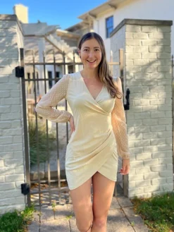 Women's Casual Dress Lace Dress Sheath Dress Mini Dress Patchwork Split Street Holiday Date Fashion Modern V Neck Long Sleeve 2023 Loose Fit Blue Apricot Color S M L XL Size -HANs Plus Size Style Shop vpiodh1697618207408