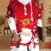 Women's Christmas Hoodie Dress Shift Dress Mini Dress Wine Long Sleeve Santa Claus Elk Snowman Print Winter Fall Hooded Vacation Casual 2022 S M L XL XXL 3XL