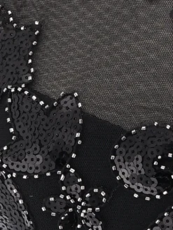 Women's Retro 1920s Fringe Dress Midi Dress Party Halloween Sequins Tassel Fringe Floral Crewneck Short Sleeve Regular Fit Spring Fall 2023 Black Gold S M L XL -HANs Plus Size Style Shop vxsbid1692948608062