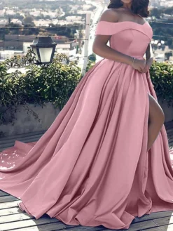 Women's Plus Size Party Dress Solid Color Off Shoulder Ruched Sleeveless Fall Winter Sexy Formal Prom Dress Maxi Long Dress Party Date Dress