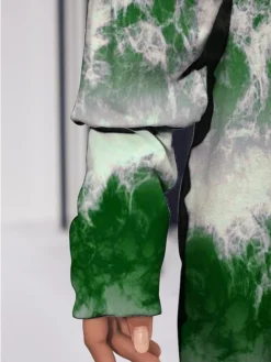 Women's Casual Dress Sweatshirt Dress Mini Dress Warm Fashion Outdoor Holiday Vacation Crew Neck Pocket Print Graphic Loose Fit Blue Purple Green S M L XL XXL -HANs Plus Size Style Shop wcsslf1696943367640