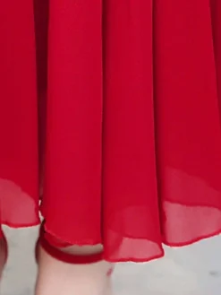 Women's Long Dress Maxi Dress Casual Dress Chiffon Dress Swing Dress Pure Color Casual Mature Outdoor Daily Date Ruched Short Sleeve V Neck Dress Regular Fit White Pink Red Summer Spring M L XL XXL -HANs Plus Size Style Shop weihva1684492692767