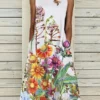 Women‘s A Line Dress Midi Dress Sleeveless Floral Pocket Cold Shoulder Print Spring Summer Round Neck Casual Vintage Going Out 2023 S M L XL XXL Cotton