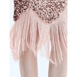 Women's Retro 1920s Fringe Dress Midi Dress Party Halloween Sequins Tassel Fringe Geometric Crewneck Sleeveless Regular Fit Spring Fall 2023 Black Pink S M L XL -HANs Plus Size Style Shop winqrm1692856768556