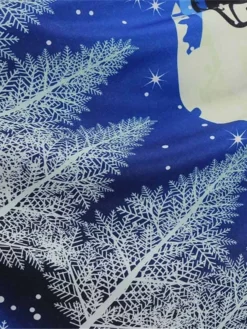 Women's Christmas Swing Dress Vintage DressKnee Length Dress Blue Royal Blue Light Blue Black Long Sleeve Santa Claus Elk Snowman Print Fall Winter Crew Neck Vacation Vintage 2022 S M L XL XXL 3XL -HANs Plus Size Style Shop wlodvh1665293394782