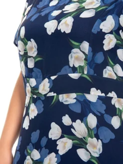 Women‘s Plus Size Curve Casual Dress Swing Dress A Line Dress Floral Long Dress Maxi Dress Short Sleeve Mesh Print Crew Neck Elegant Daily Dark Blue Summer Spring L XL XXL 3XL 4XL -HANs Plus Size Style Shop wptgjd1694769244390