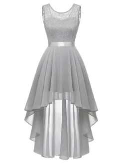 Women‘s Plus Size Curve Black Dress Easter Dress Lace Sleeveless Party Dress Solid Color Crew Neck Spring Fall Prom Dress Maxi Dress Party Club Dress Dress -HANs Plus Size Style Shop wtvodg1650968938928