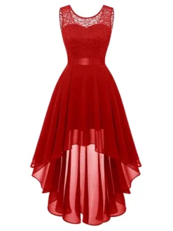 Women‘s Plus Size Curve Black Dress Easter Dress Lace Sleeveless Party Dress Solid Color Crew Neck Spring Fall Prom Dress Maxi Dress Party Club Dress Dress -HANs Plus Size Style Shop wwftpx1650968940834