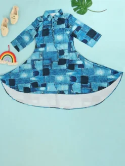 Women's Plus Size Curve Shirt Dress Casual Dress Swing Dress Floral Geometric Midi Dress 3/4 Length Sleeve Plus High Low Print Shirt Collar Fashion Daily White Yellow Fall Winter L XL XXL 3XL -HANs Plus Size Style Shop xcpaqs1694594689287