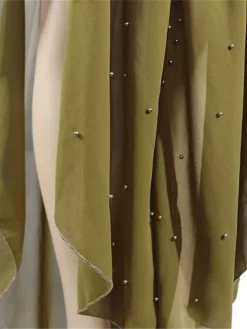 Women‘s Plus Size Curve Casual Dress Shift Dress Kaftan Dress Floral Long Dress Maxi Dress Long Sleeve Layered Hooded Elegant Outdoor Green Summer Spring One Size -HANs Plus Size Style Shop xggack1677653405502