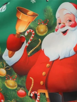 Women's Christmas Casual Dress Swing Dress Midi Dress Green Blue Sleeveless Santa Claus Print Winter Fall Spaghetti Strap Vacation Vintage 2022 S M L XL XXL / Slip Dress -HANs Plus Size Style Shop xhfdyv1666597248561