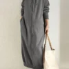 Women's Casual Dress Hoodie Dress Shift Dress Long Dress Maxi Dress Pocket Outdoor Street Daily Active Fashion Hooded Long Sleeve 2023 Loose Fit Black Brown Gray Color S M L XL XXL Size