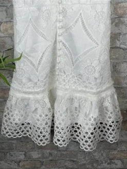 Women's Casual Dress Lace Dress White Dress Mini Dress Lace Up Street Holiday Vacation Fashion Streetwear V Neck Short Sleeve 2023 Slim White Color S M L XL XXL Size -HANs Plus Size Style Shop xosmpt1685436063672