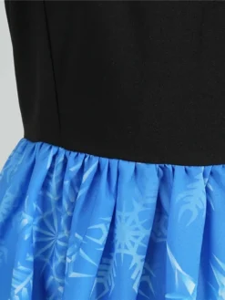 Women's Christmas Casual Dress Swing Dress Midi Dress Blue Royal Blue Dark Blue Light Blue Sleeveless Santa Claus Snowman Mesh Print Winter Fall Crew Neck Vacation Vintage 2022 S M L XL XXL -HANs Plus Size Style Shop xpuafx1666597372506