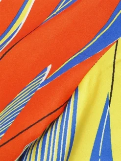 Women's Plus Size Curve Shirt Dress Casual Dress Swing Dress Floral Geometric Midi Dress 3/4 Length Sleeve Plus High Low Print Shirt Collar Fashion Daily White Yellow Fall Winter L XL XXL 3XL -HANs Plus Size Style Shop xqdwua1694594685301